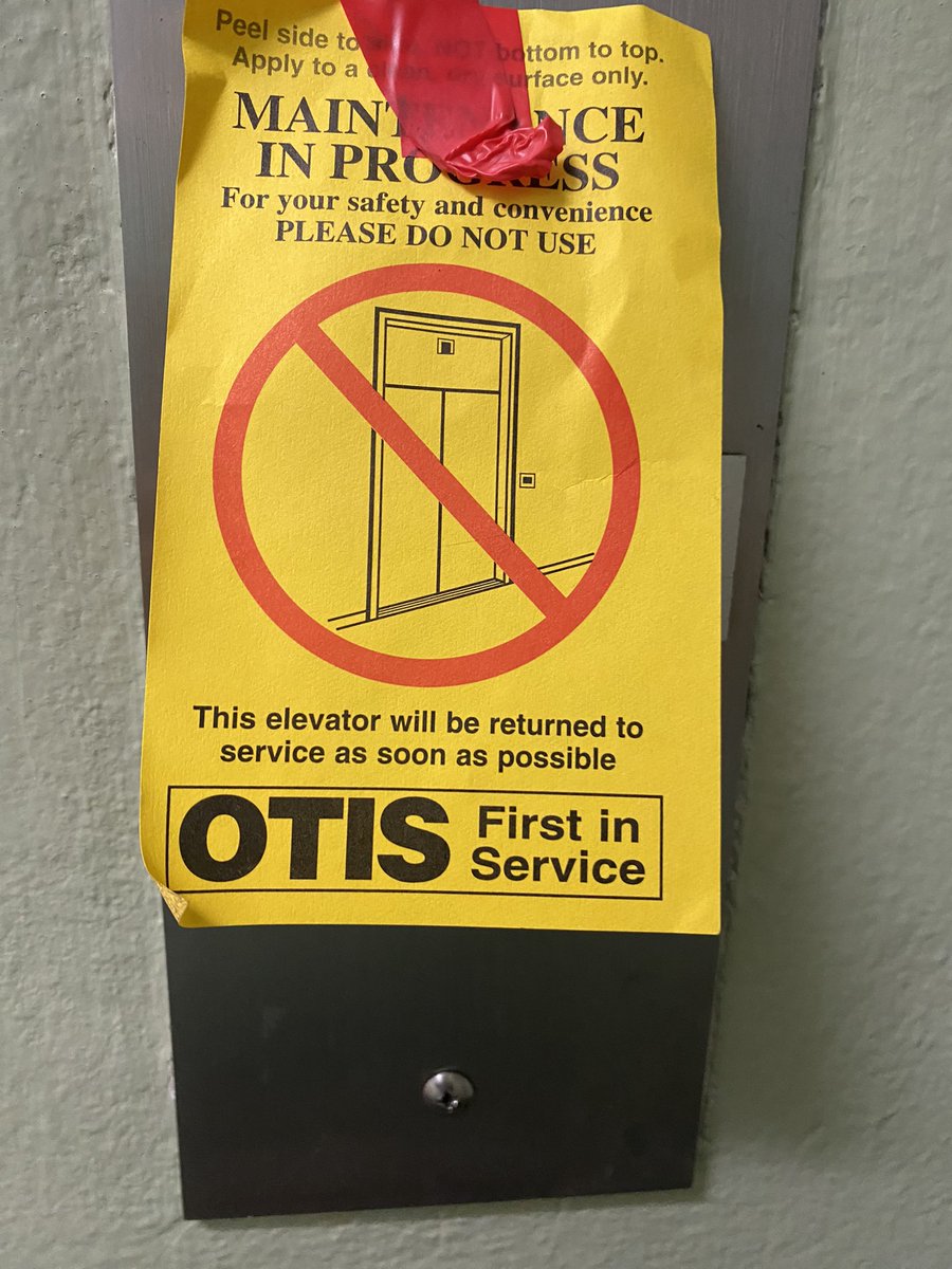 DaveColvin's tweet image. You know what is funny? Finding this on the lift and the tech says it is for three days. And you live on the top floor. #soFunny