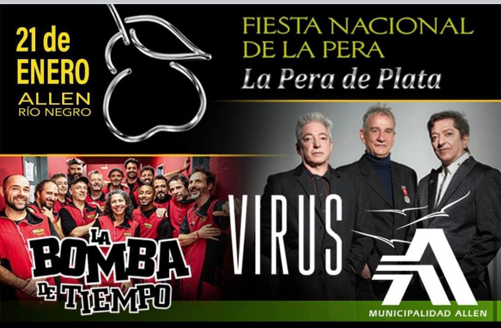 Seguimos recorriendo el interior del país.
Este sábado 21 de enero es el turno de Río Negro, como parte de los festejos de la Fiesta Nacional de la Pera, en el Municipio de Allen!
¡Los esperamos a todos para bailar!