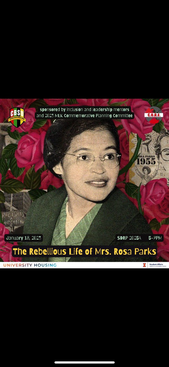 In partnership with housing, C.O.R.E will be celebrating MLK day with a viewing of The Rebellious Life of Mrs. Rosa Parks. Please join us on tomorrow, Jan 18th from 5-7pm at SDRP!