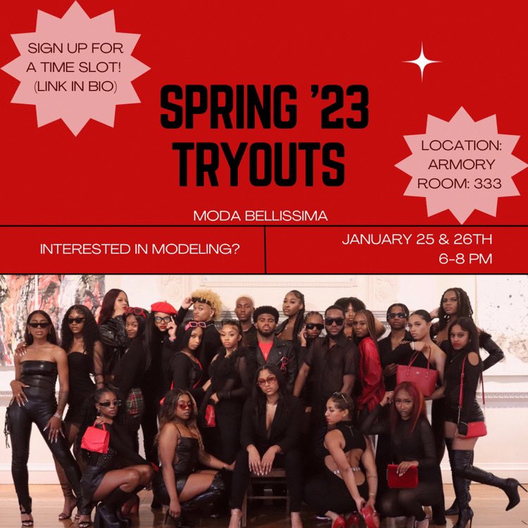 MODA_B's tweet photo. Feelin’ confident after bootcamp? Well it’s that time of the year again!👠👞 Sign up for a time slot using the link in our bio for Spring Tryouts‼️ We hope to see you there☺️ https://t.co/jLp1y9v8X6