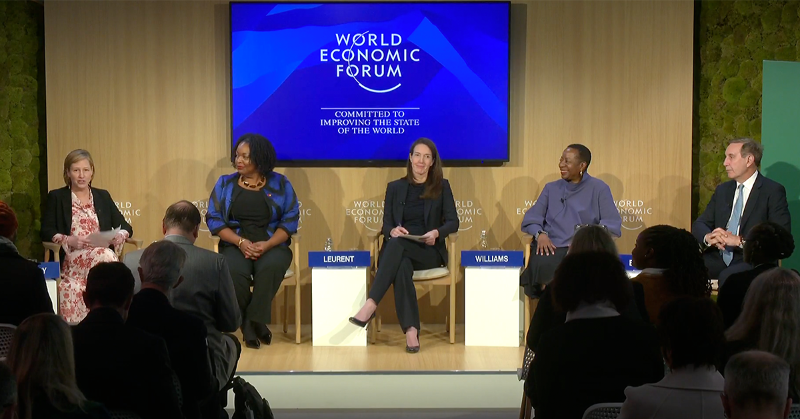 EdelmanPR's tweet photo. Our CEO, Richard Edelman, joined a panel at the @WEF's annual meeting, led by Kathleen Kingsbury, Opinion Editor at @NYTimes, to discuss how civil society leaders can partner with business &amp; government to drive social integration, public action and multistakeholder collaboration.