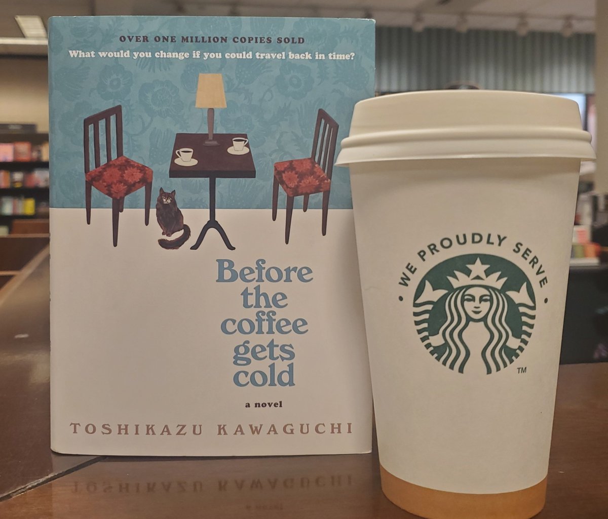 This sweet tale of time travel will have you wondering what you would do differently if you could travel back in time. You'll be done reading before the coffee gets cold. 

#bn #bnsalem #beforethecoffeegetscold #toshikazukawaguchi #coffeeallday #caffeineisallyouneed #timetravel