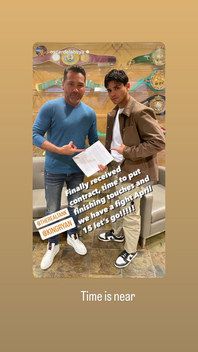 BleacherReport's tweet photo. Ryan Garcia says his fight with Gervonta Davis for April 15 is nearly set 🍿

(via @RyanGarcia) https://t.co/y5y0WX1SAv