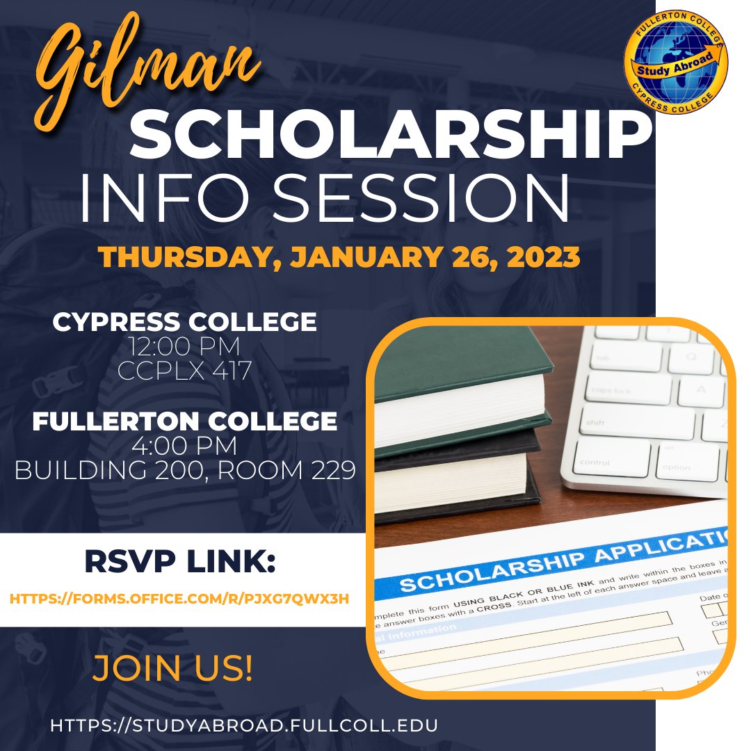 FC_study_abroad's tweet photo. If you are planning to study abroad, and a pell grant recipient, you'll want to apply for the Gilman. RSVP  https://t.co/k7bjggJ7vm https://t.co/IspBZDHicc