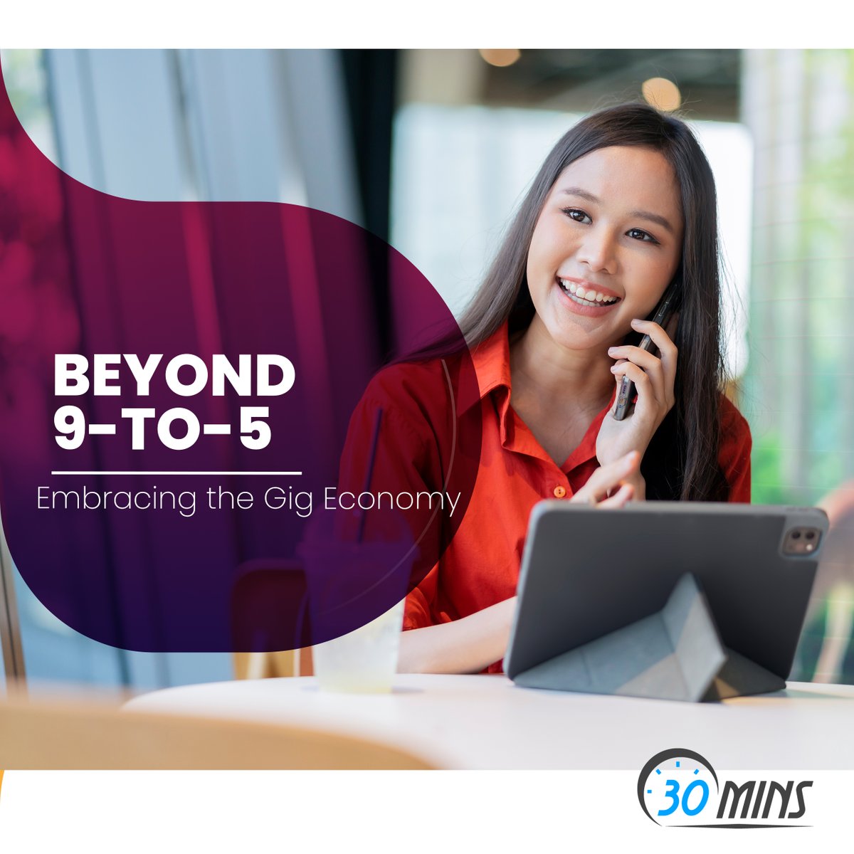 30mins_com's tweet photo. Beyond 9-to-5: Embracing the Gig Economy. 
Just sign up now: https://t.co/BObESNh4WM
#30mins #gigeconomy #work #company #prospect #owntime https://t.co/jX3qQ84Cfs