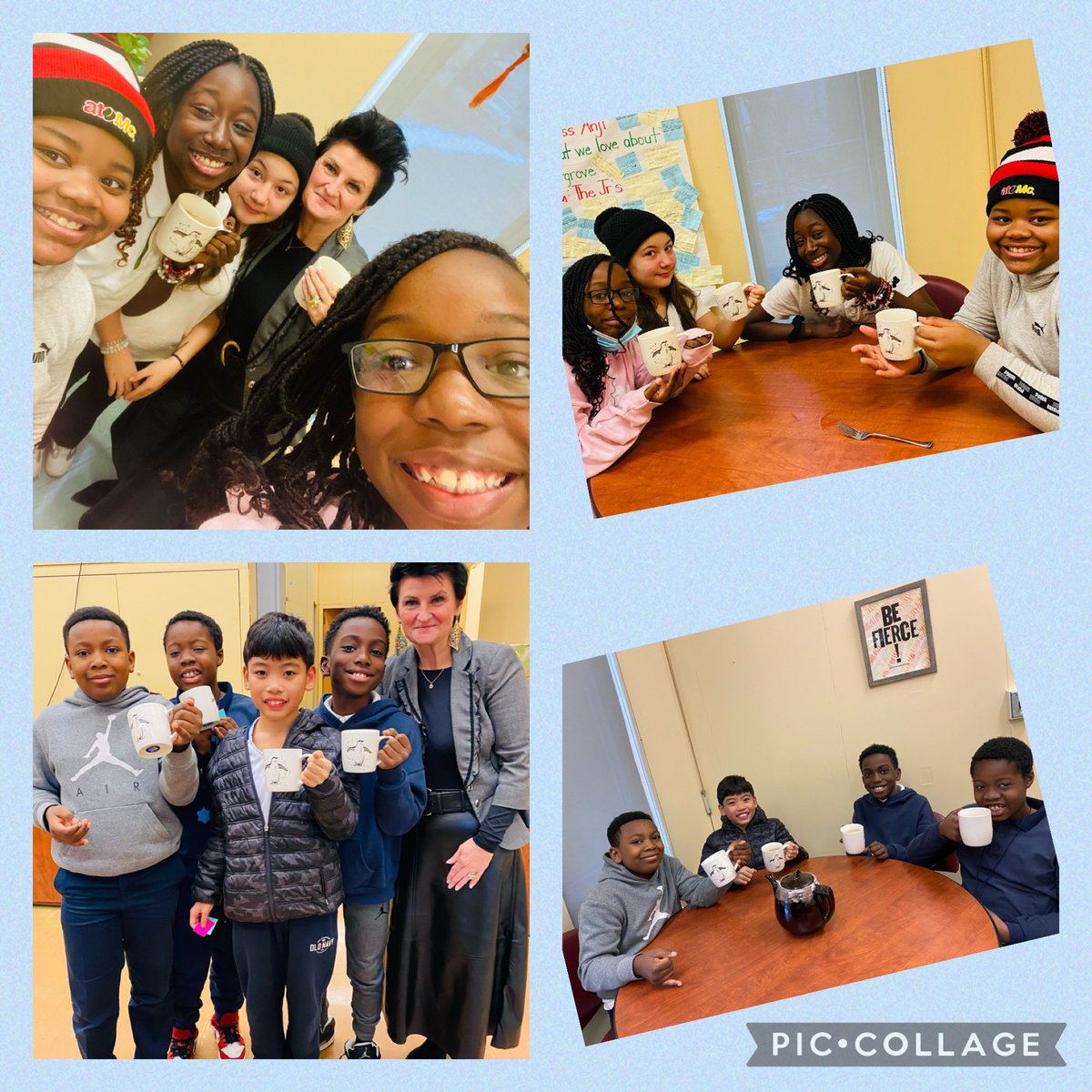 AnjiGillespie's tweet photo. Tea party discussions today with students. ☕️
Today’s Topic: “Miss Anji, can we talk about these uniforms?” Such rich discussions happening @TDSB_Firgrove.
Student Voice is
E-V-E-R-Y-T-H-I-NG
#Voice #StudentLedDiscussions
#ConnectionIsKey
@tdsb_helen @schan_tdsb @MatiasdeD https://t.co/iF4tLxMZsP