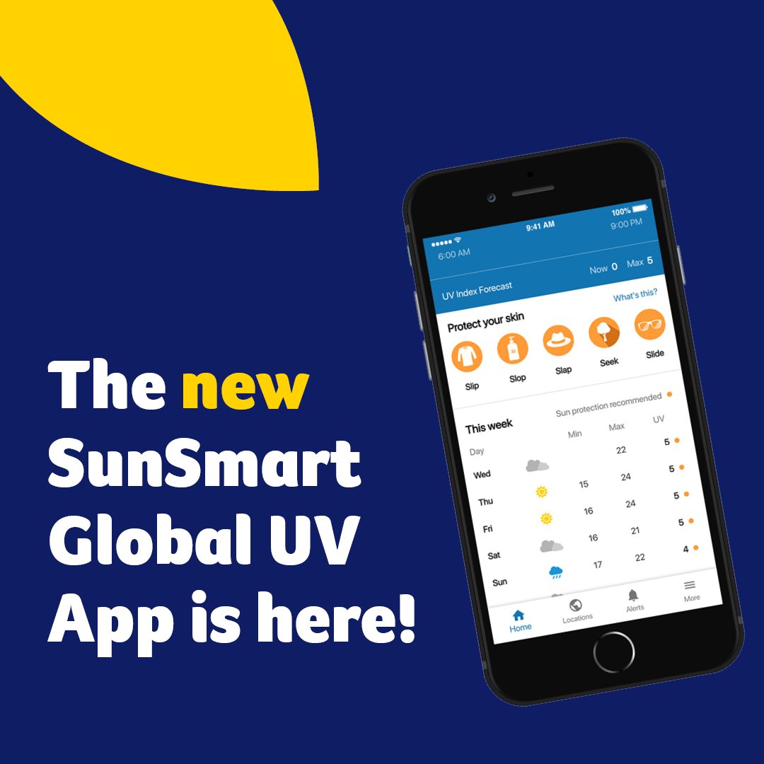 What are the UV levels today? Find out on the new SunSmart Global UV app! Protect your skin with all 5 forms of sun protection whenever the UV is above 3. Download the app today and stay #SunSmart bit.ly/3jf2Xix @SunSmartVIC @BOM_au @ARPANSANews @DeakinA2I2