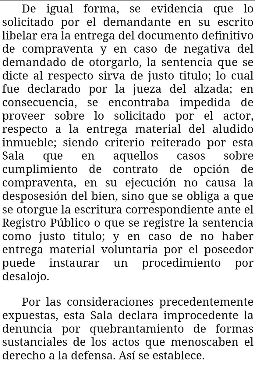 WilsonGomezGB's tweet photo. Sentencia N° 000768 del 12/12/2022 Sala de Casación Civil @TSJ_Venezuela
Cumplimiento de contrato de opción de compraventa. Ejecución no causa la desposesión del bien sino que se obliga a que se otorgue la escritura correspondiente ante el Registro Público
https://t.co/gS4V8HWuSA https://t.co/xgPp41LPg2