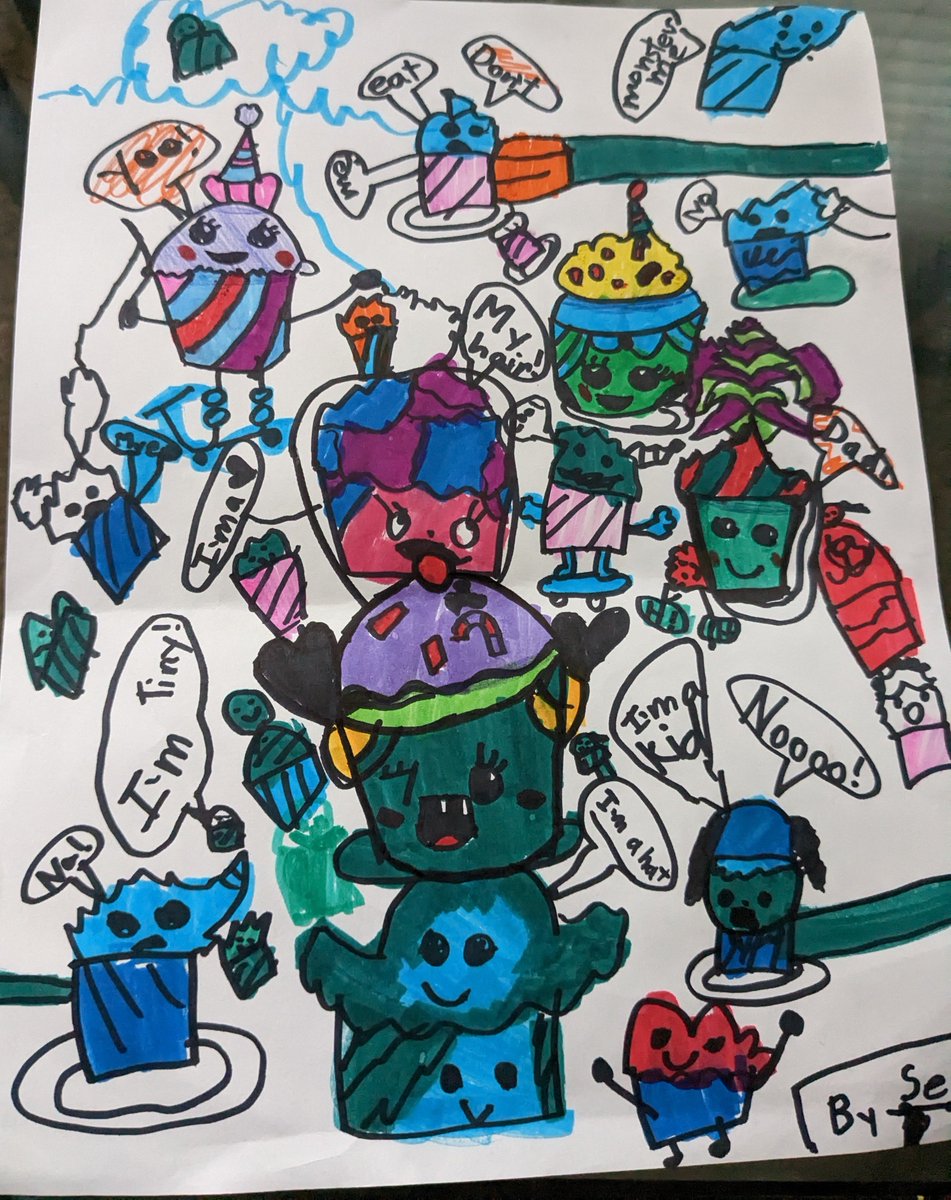 SwatiMadaan's tweet image. @ArtforKidsHub #cupcakechallenge completed by our second grader. #SevaM