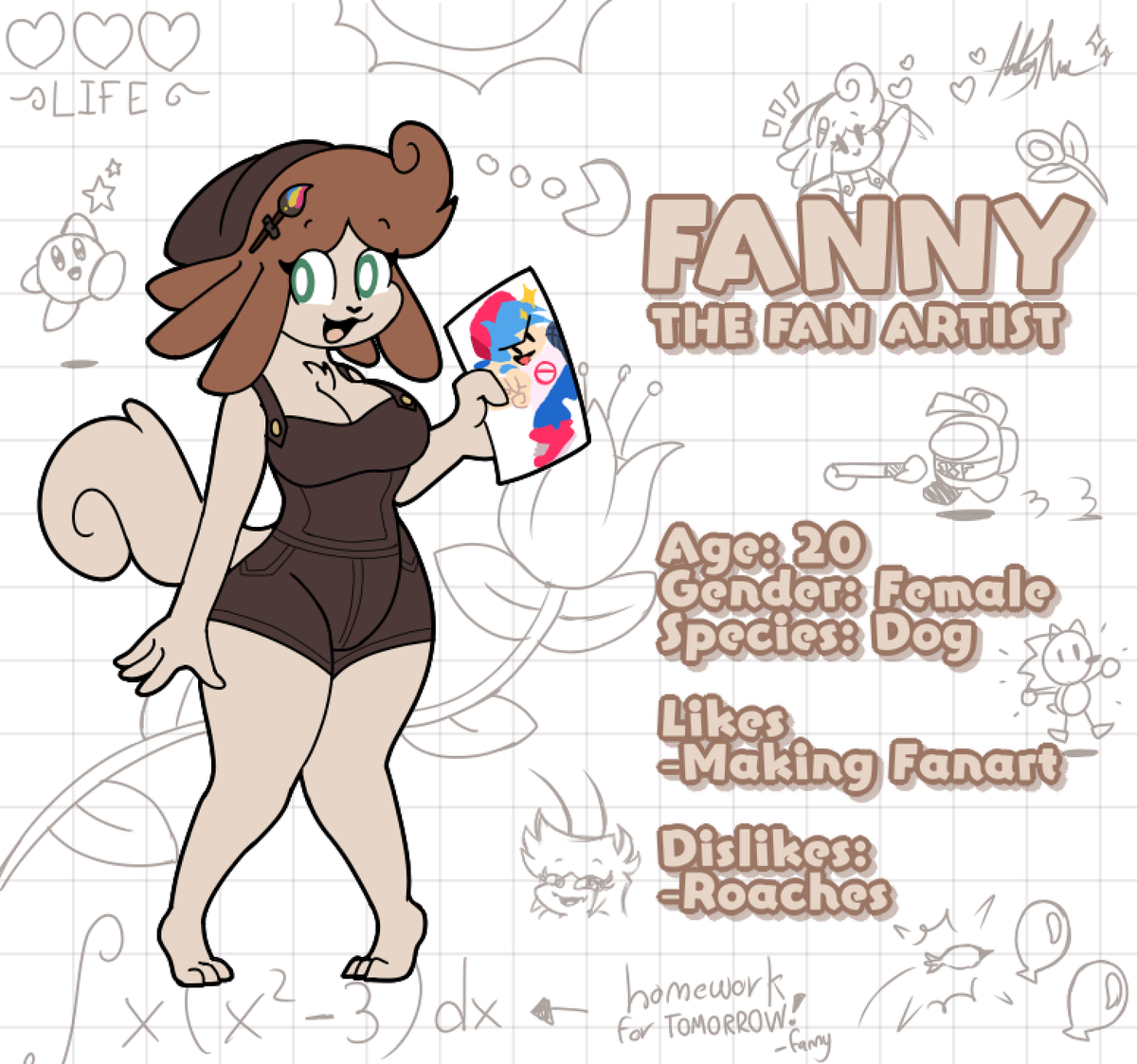 Meet Fanny The Fan Artist! 🖌️✨
She likes making FanArt and a lot of doodles in her sketchbooks! So much so that she even doodles in her class notes. ✏️🗒️