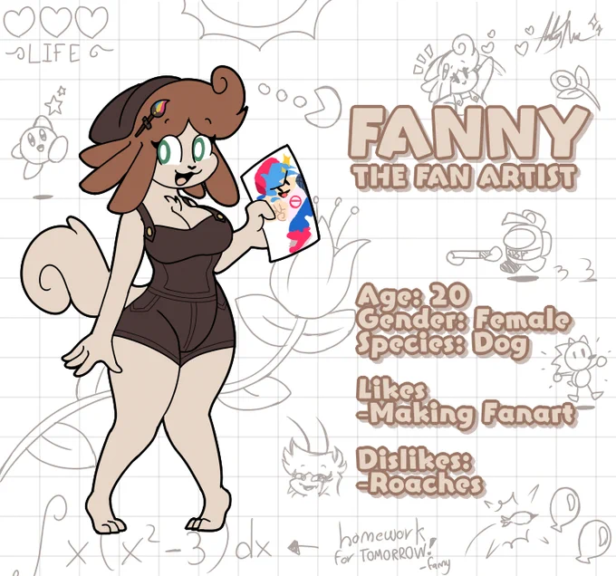 Meet Fanny The Fan Artist! 🖌️✨

She likes making FanArt and a lot of doodles in her sketchbooks! So much so that she even doodles in her class notes. ✏️🗒️ 
