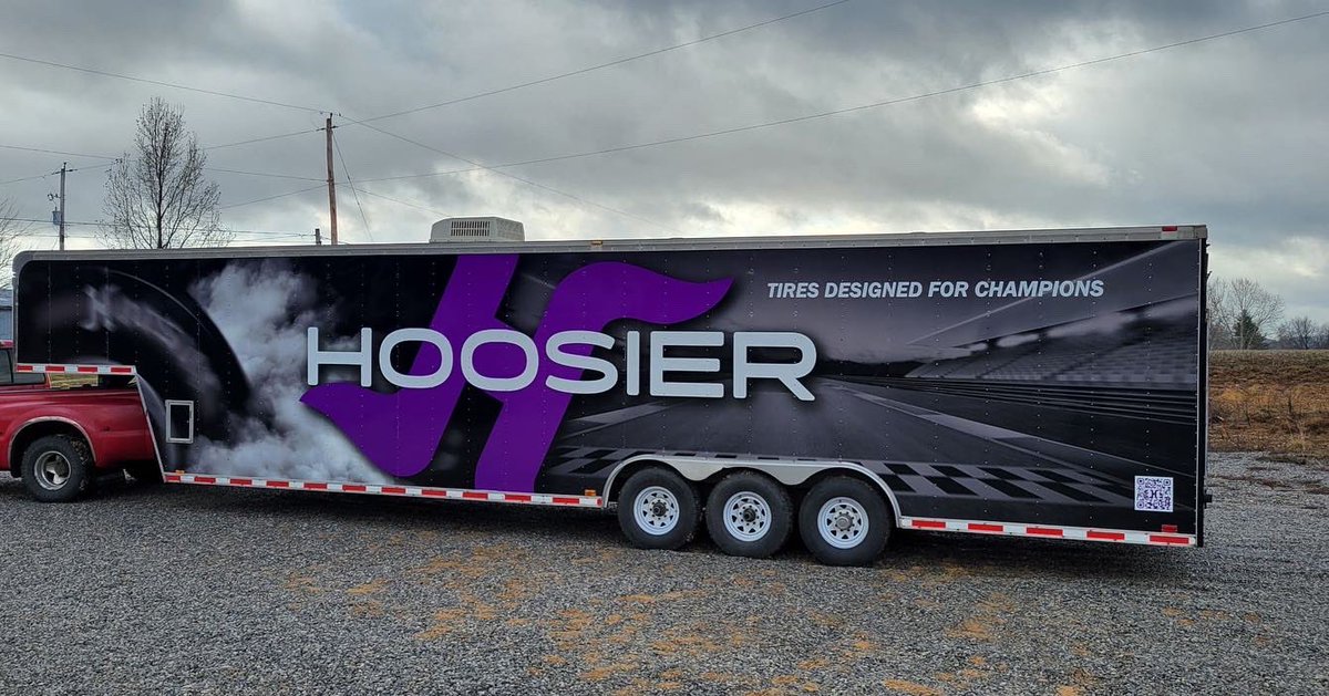 BPGConline's tweet image. Hoosier trailer number two out the door today! She’s headed back to the Mountaineer state a bit more colorful than she came.  Thanks to Hoosier Tire Ohio Valley/Poske’s Performance for choosing us! #wewrapityourockit #hoosiertires #trailerwrap #mutoh #fellers #wewrapitnation