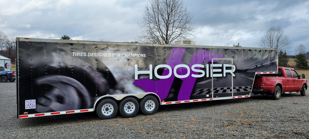BPGConline's tweet image. Hoosier trailer number two out the door today! She’s headed back to the Mountaineer state a bit more colorful than she came.  Thanks to Hoosier Tire Ohio Valley/Poske’s Performance for choosing us! #wewrapityourockit #hoosiertires #trailerwrap #mutoh #fellers #wewrapitnation