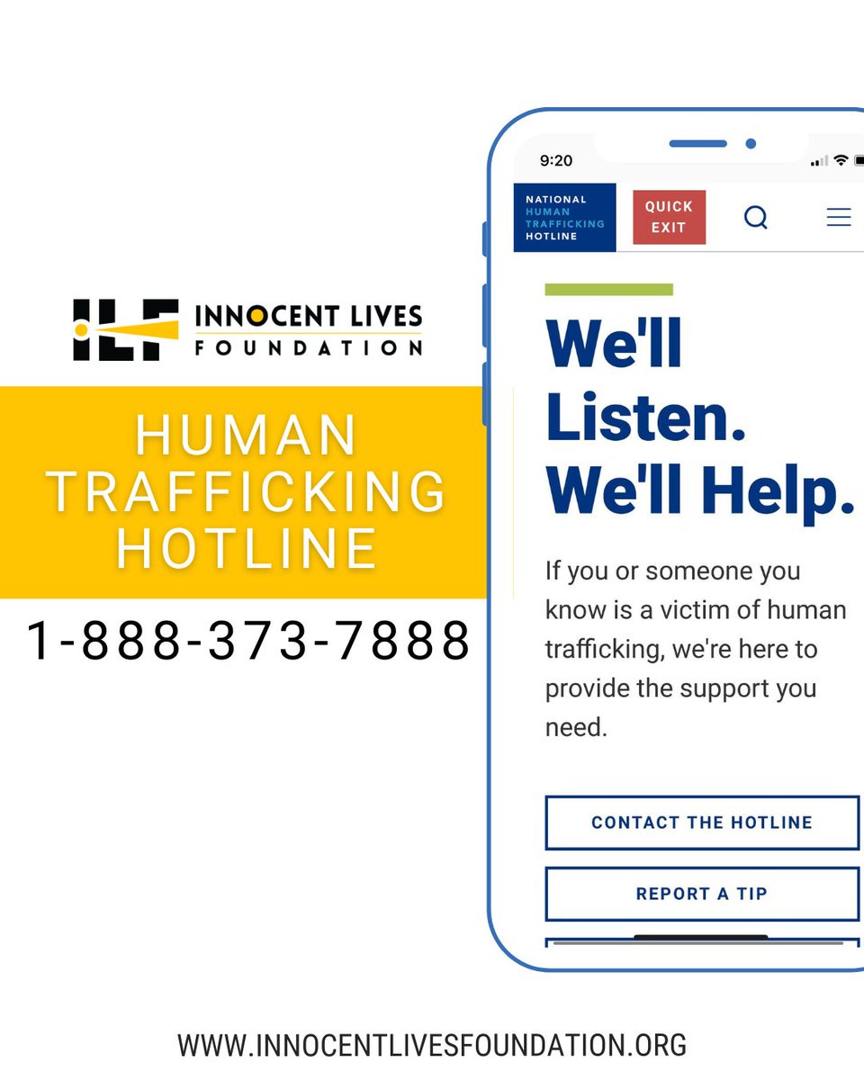 InnocentOrg's tweet photo. If you have a tip about human trafficking or if you need a referral to a service call 1-888-373-7888 or Text 233733 to reach the Human Trafficking Hotline. https://t.co/s0CM3zIuKs #TraffickingHotline #PolarisProject #TraffickingAwareness #TacklingTrafficking #ILF #Iam4ILF https://t.co/3pPdAErHnq