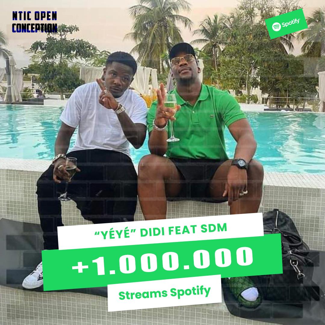 consultant225's tweet photo. 📊Le titre «Yéyé» de Didi B et SDM a atteint la barre des 1 million de streaming sur Spotify. 👏👏
5e titre de Didi B a atteindre le million de streams sur Spotify.
@Didibofficial feat @Sdm__92
- - - -
#nticopenconception #rapivoire #traceafrica #hiphop #hiphopivoire https://t.co/nQoCYmxzEa