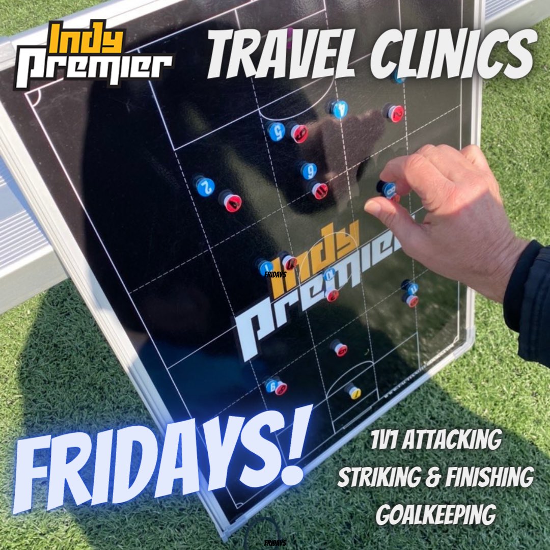 IndyPremierSC's tweet image. Limited time to level up- Fridays for travel clinics this ❄️Winter II session!  Register here playmetrics.com/signup?clubTok… #levelup #funfridays #1v1 #goalkeepers #strikingandfinishing