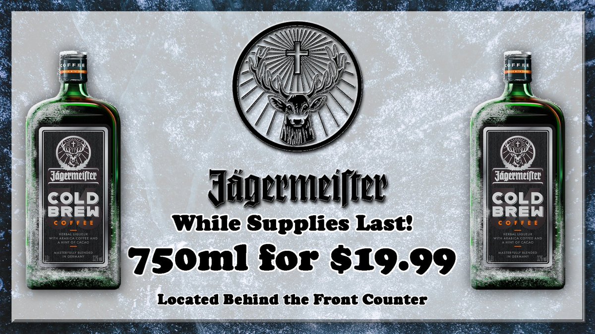 tomthumbLS's tweet photo. Now for this next one we have 2 different sizes! Our Jagermeister Cold Brew 750ml is going for $19.99! We also have it in 10pk of Shots for $3.99! https://t.co/iXHJADpHy2