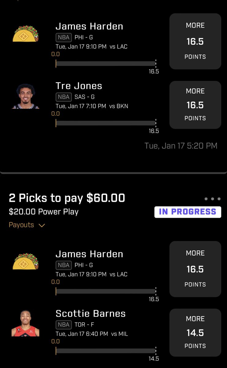 bendelagarza2's tweet photo. Absolute Free Money on Prizepicks Taco Tuesday. Double Trouble and Cash in with me        #prizepicks #PrizePicksNBA #TacoTuesday #sportsbettingtwitter #sports https://t.co/iZQBT1Jq12
