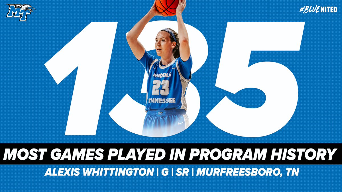 MT_WBB's tweet photo. MILESTONE ALERT 🚨
Last night, @Alexisw_23 became the program's all-time leader in career games played!
#BLUEnited | #TrueBlue https://t.co/HFrDPG6WFT
