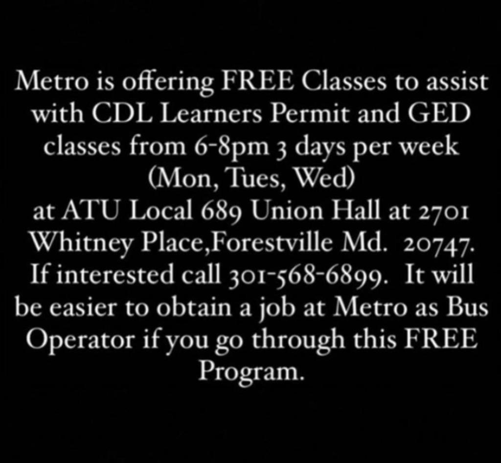 FREE Classes to assist with CDL Learners Permit and GED classes!
@MidCityDev 
#BrooklandManor