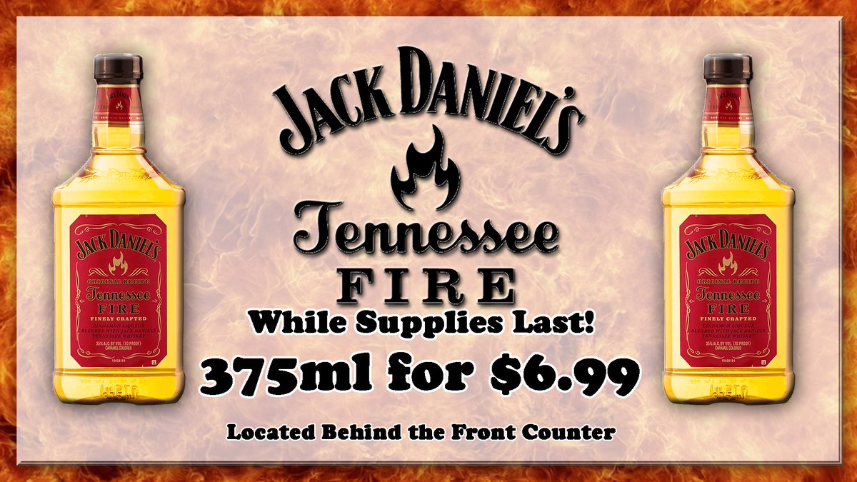tomthumbLS's tweet photo. With this next one lets HEAT things up with our Jack Daniel's Tennessee FIRE 375ml going for $6.99! https://t.co/oeedSR4tOW
