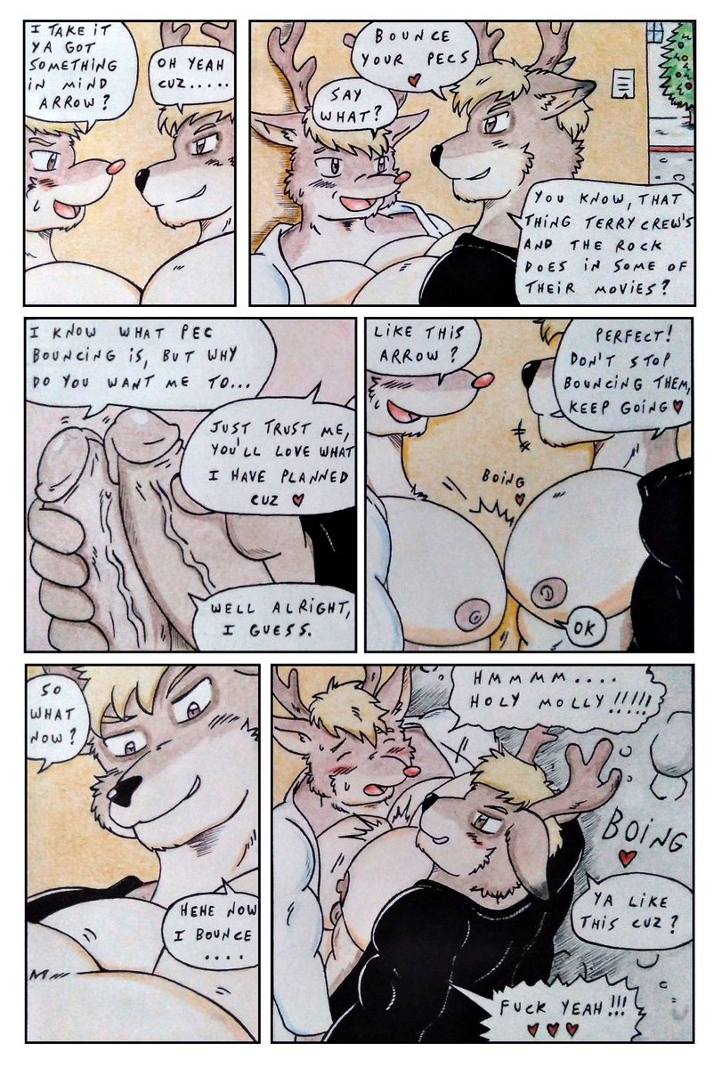 Dashthefox2's tweet photo. Winter Fun - pages 4,5 and 6
Commission for Prettyhumanguy (FurAffinity)

Starring Rudolph &amp; Arrow (movie version 1998)! 
I hope you guys enjoy this new winter comic! =) 

#furry #furryfandom #furryartwork #furryartist #furries #gay #nsfwart #nsfwtwt #nippleplay #pecs #pecplay https://t.co/x0CG5PE3Qm