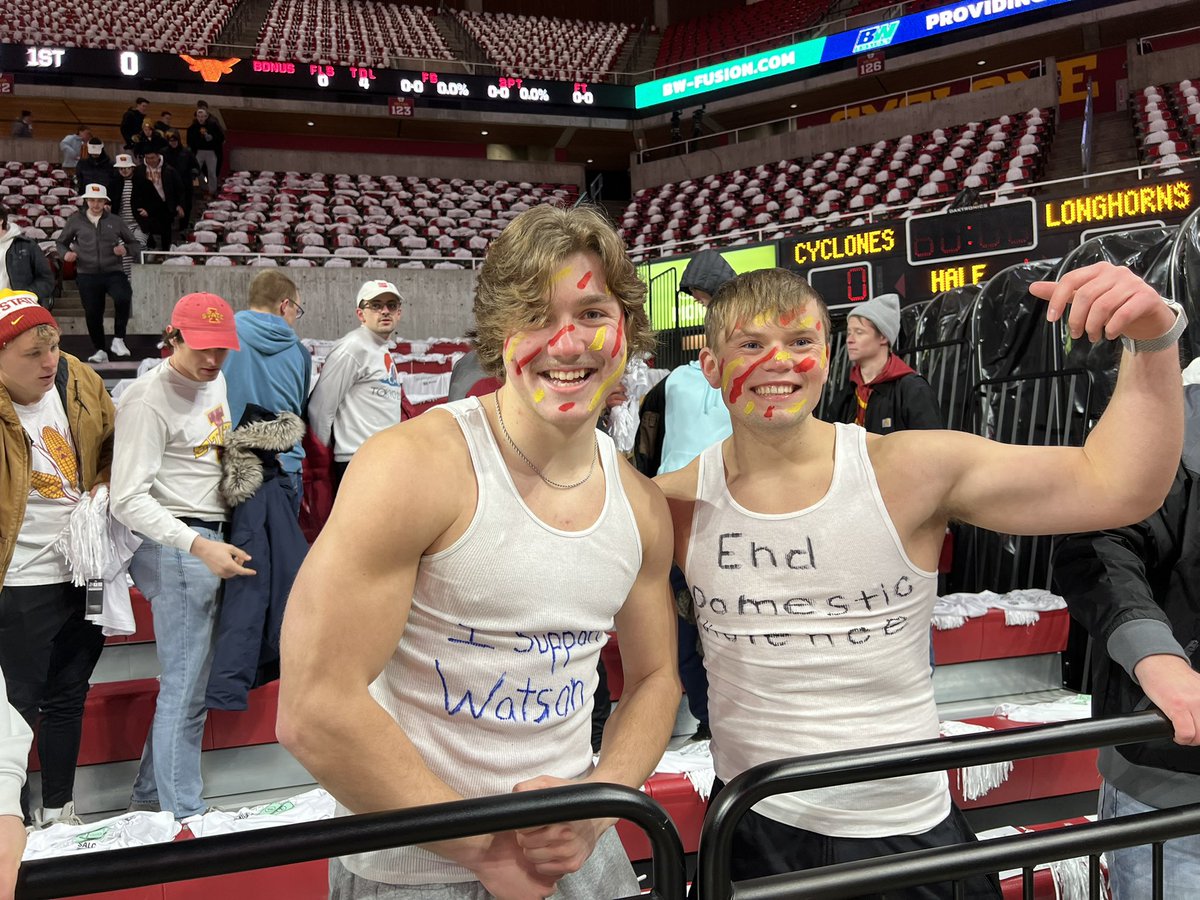 The gentleman on the left told me he’s a big fan of Demarion Watson. 

He had some really good minutes Saturday against KU.