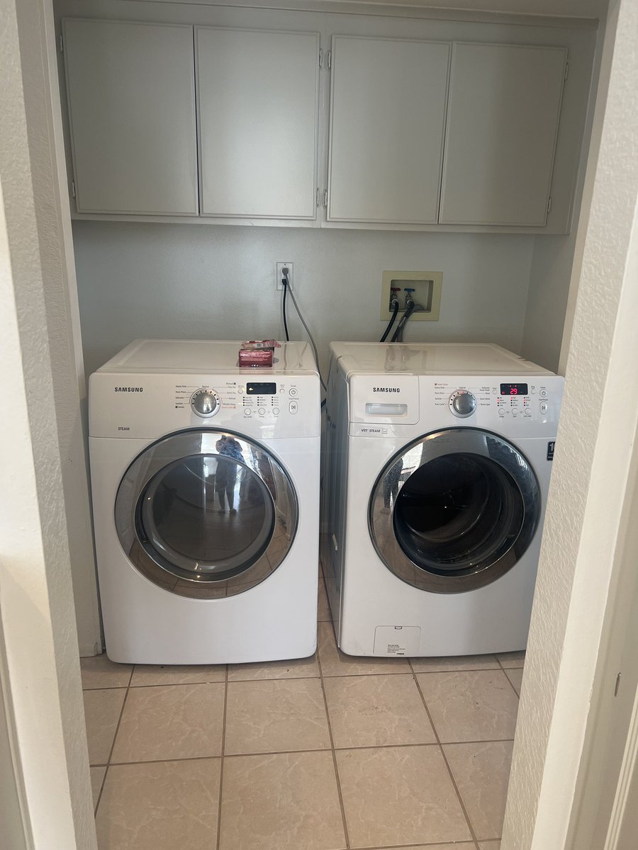 lovinurstyle's tweet photo. Refrigerator & Washer and Dryer all hooked up! Then internet will be on starting Sunday! Canโt come soon enough! โค๏ธ๐ #houseupdates also put together a side cabinet that took hours lol ๐ https://t.co/aGshhznEgo