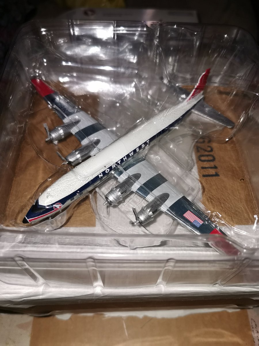nwa_airlines's tweet photo. Looky at what just came today! By far the best #Northwest #Airlines #Propliner in my collection! #DC6B #N573 in that classic livery! https://t.co/5dzTNLRqBc