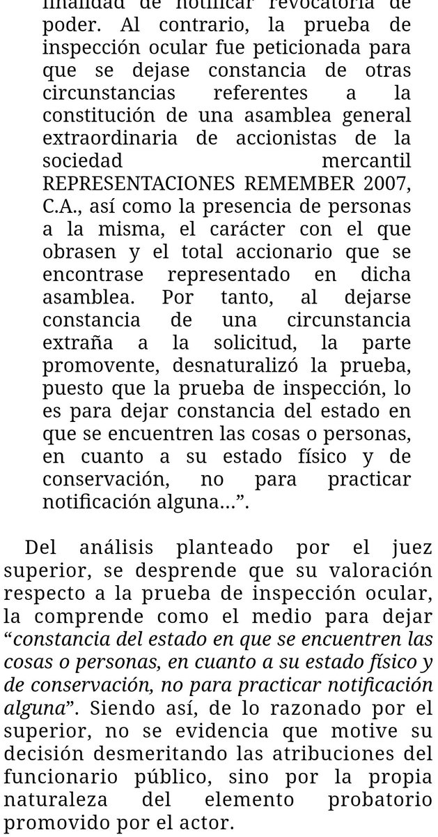 WilsonGomezGB's tweet photo. Sentencia N° 000775 del 13/12/2022 Sala de Casación Civil @TSJ_Venezuela
Prueba de inspección ocular: medio para dejar constancia del estado en que se encuentren las cosas o personas (estado físico y de conservación), no para practicar notificación alguna 
https://t.co/Ezh41hLvty https://t.co/quO29Ge9Pb