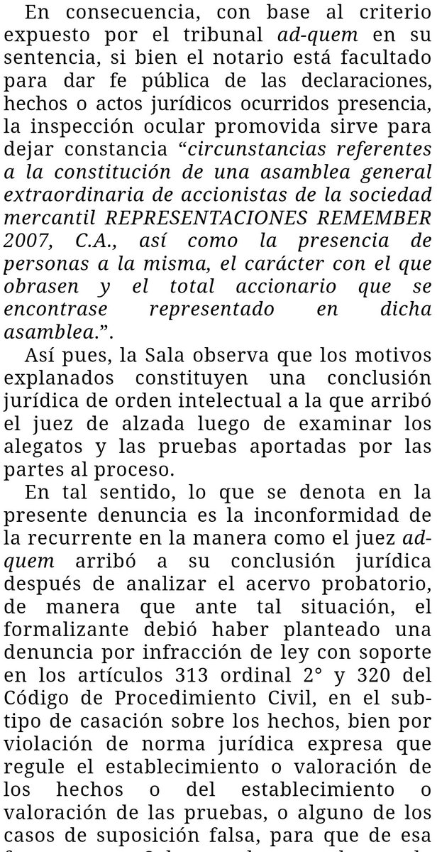 WilsonGomezGB's tweet photo. Sentencia N° 000775 del 13/12/2022 Sala de Casación Civil @TSJ_Venezuela
Prueba de inspección ocular: medio para dejar constancia del estado en que se encuentren las cosas o personas (estado físico y de conservación), no para practicar notificación alguna 
https://t.co/Ezh41hLvty https://t.co/quO29Ge9Pb