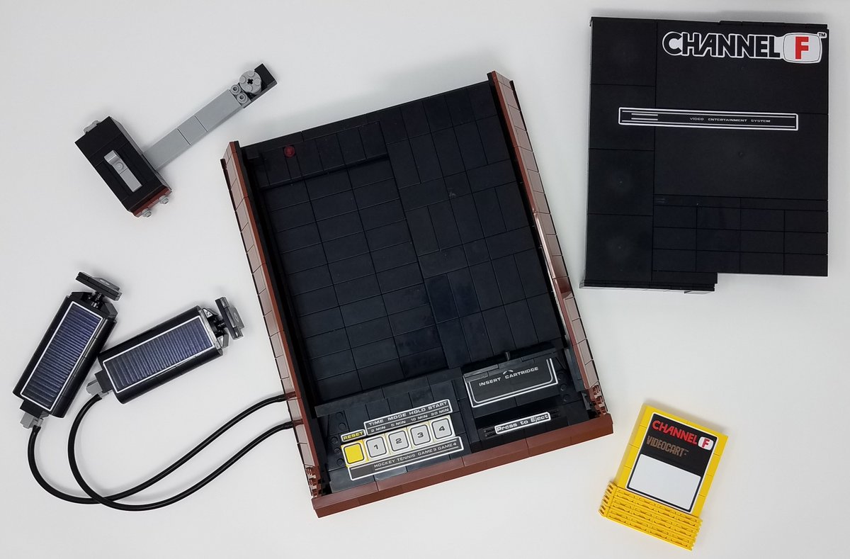 ChannelFLLC's tweet photo. The iconic 1970s Channel F™ video game console &amp; controllers and Videocart™ cartridge like you've never seen them before: made completely out of toy bricks!

https://t.co/kjvHJk5FtZ

#channelf #retro #retrogaming #videogames #moc #toybricks #lego #legomoc #legobuild #legobricks https://t.co/BC4AzQSAqL