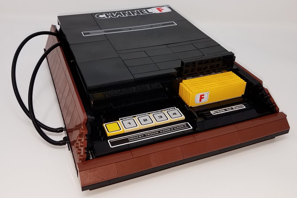 ChannelFLLC's tweet photo. The iconic 1970s Channel F™ video game console &amp; controllers and Videocart™ cartridge like you've never seen them before: made completely out of toy bricks!

https://t.co/kjvHJk5FtZ

#channelf #retro #retrogaming #videogames #moc #toybricks #lego #legomoc #legobuild #legobricks https://t.co/BC4AzQSAqL
