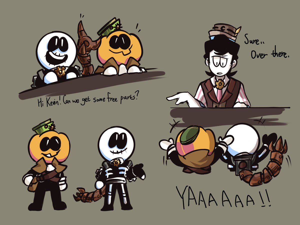LittleK1412's tweet photo. I know my design sucks but I tried to draw a Steampunk Spooky Month AU(?)(because I like it) ... I hope I can finish them

#spookymonth #spookymonthfanart https://t.co/xHqitxlYbK