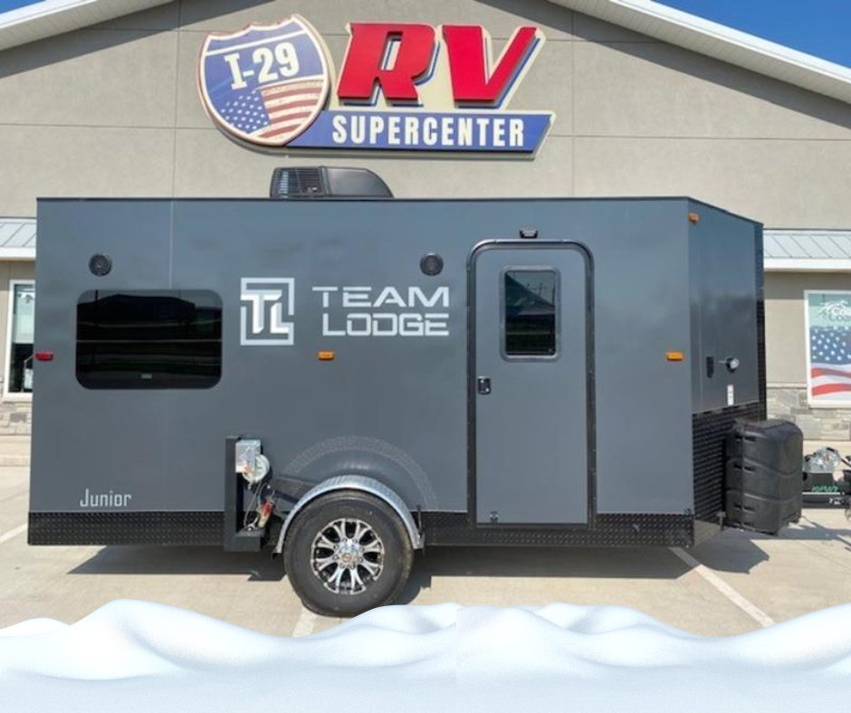 I29RVs's tweet photo. HAPPY TEAM LODGE TUESDAY! Check out this 2022 TEAM LODGE JUNIOR MODEL IN CHARCOAL GREY!! Call 605-305-4678, text 605-250-4114, or click https://t.co/sUb42cJ6FT #i29rv #teamlodgetuesday #teamlodge #iceshack #icehouse #icefisihing #rv #camper #wheelhouse #winter https://t.co/x45whO7mHz