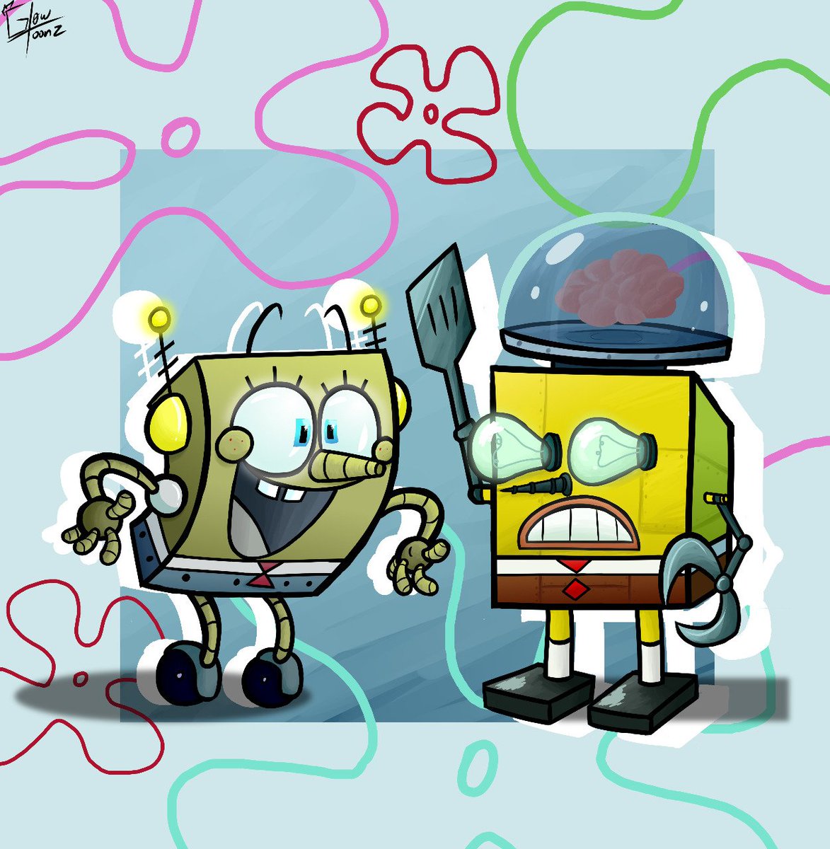 Gl0wtoonz's tweet photo. +OH BOY, ANOTHER ROBOT ¿Can we be friends?
- Why don't you ask me later?
2 SpongeBots
#SpongeBob #Spongebot #tidal #ZONe https://t.co/wdvbvInl4e