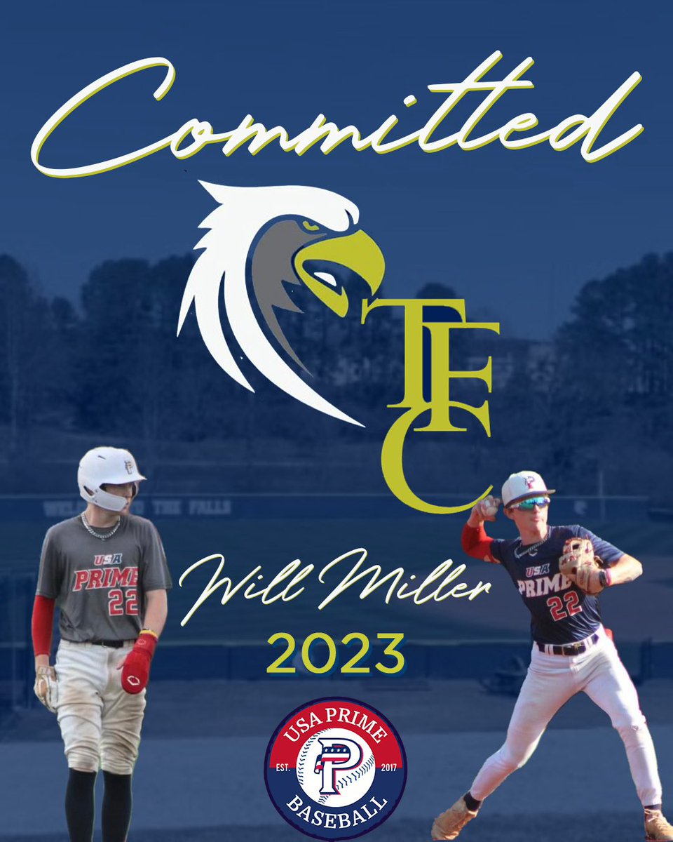 USA_Prime_Roby's tweet photo. 🚨Commitment 🚨
Super proud of @Will_Miller22 &amp;  his family. Another #USAPrime 🇺🇸 #FCA guy gets an opportunity at the next level. @TFC_Baseball  is getting a great young man. A 4 year college that will grow him academically and spiritually. 
@USA_PrimeBB @43jtaylor @USAPrimeNat https://t.co/j4tS0Vd4iU