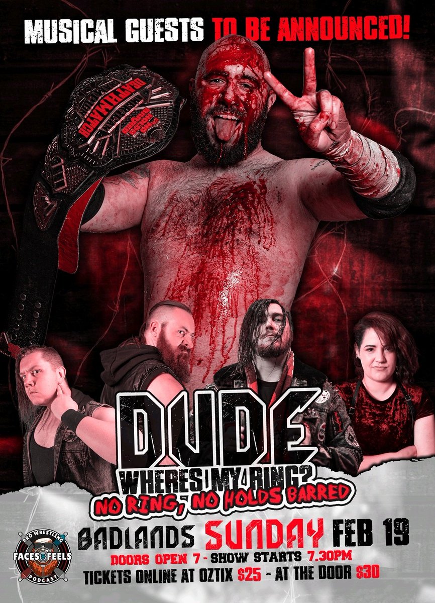 MHasluck's tweet photo. Wait.... Why is my face there? Come to #badlands and find out I guess... I'd like to know.
#wrestling #perth #perthwrestling #dudewheresmyring #dwmrperth #hardcore #deathmatch #blood #violence https://t.co/4TvrC0rq4K