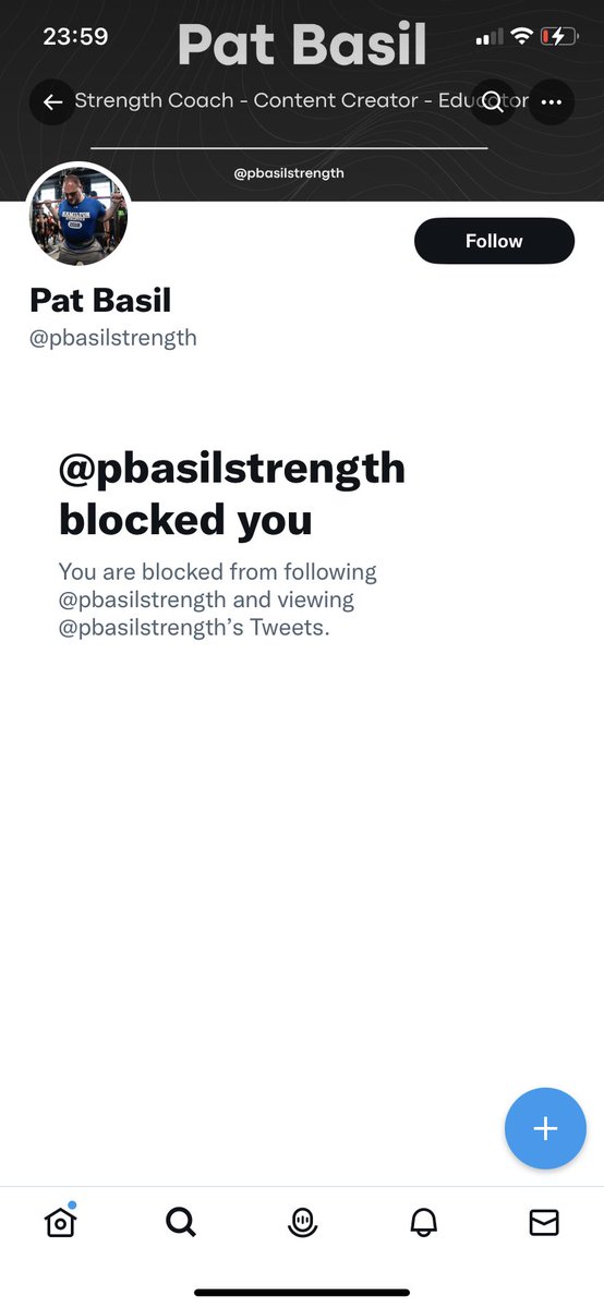 StrengthPlat's tweet photo. @pbasilstrength @ThomasGreen_1 Hard to reply when you’ve blocked me Pat. My favourite bit is that you’ve replied knowing I’d never see it to create the illusion that i’ve “backed down”. If you unblock me…we could try a civilised conversation? https://t.co/BGrFPl6hag