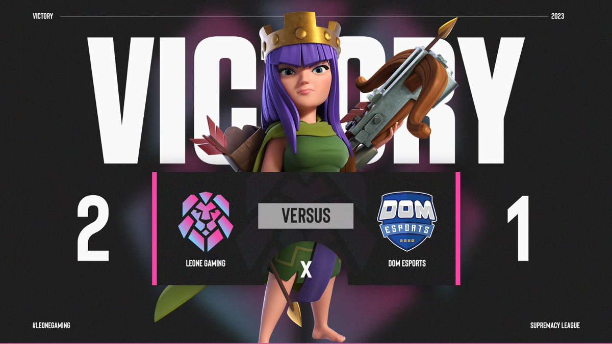 LeoneGamingCR's tweet photo. 🔊Leóne Gaming #ClashRoyale Competitive Team Results📈

🛡Leóne Gaming {2-1}
🏆 @CR_Supremacy 
🆚 @DOMeSportsBR 

Leóne Gaming starts our Supremacy League debut with a victory over DOM eSports. For a chance to look back at high quality gameplay check out the streams. https://t.co/HCENEveTtW