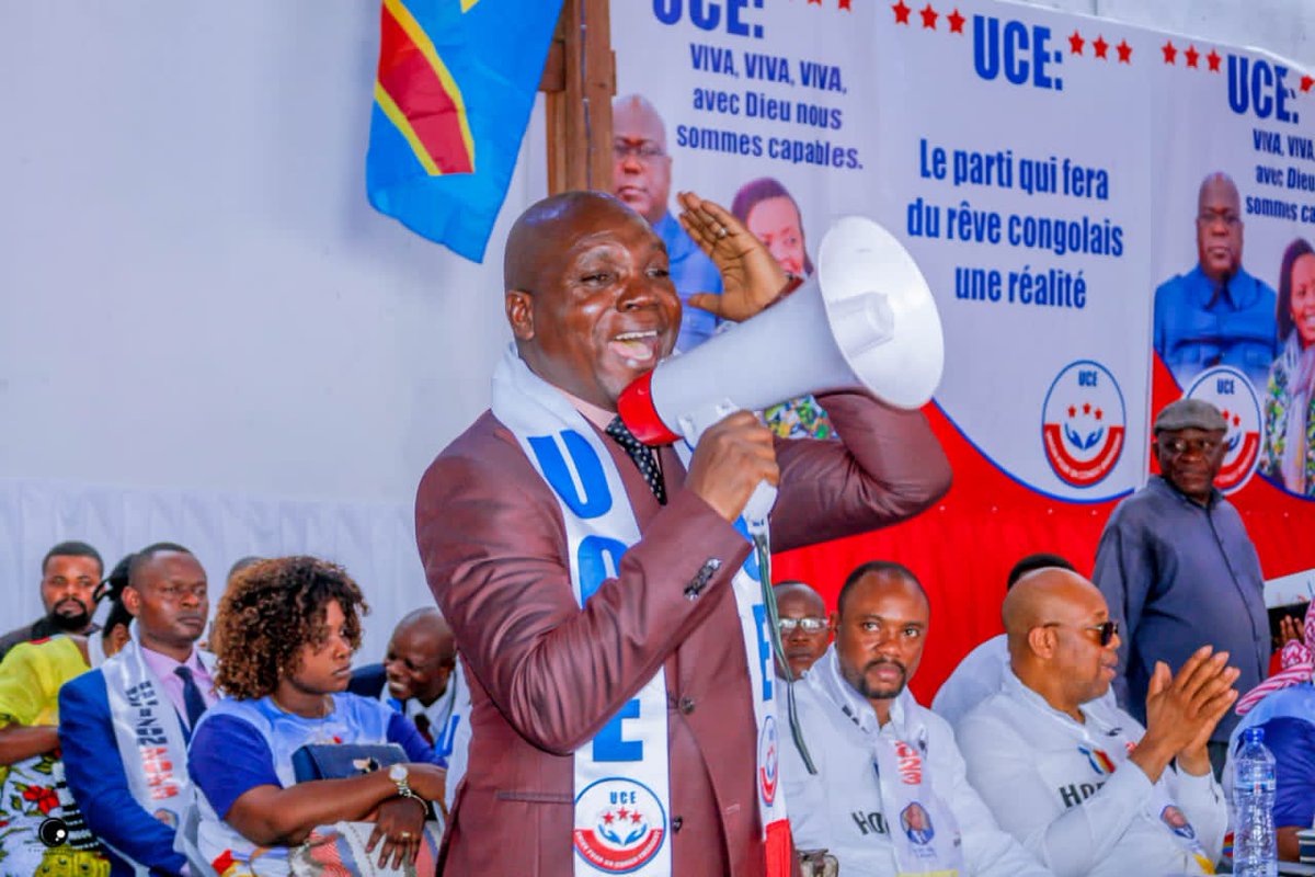 PartiUce's tweet photo. Le Président National du parti politique Union pr Un Congo Émergent (UCE), L'Hon Pasteur Martin MULUME, invite la populat% congolaise et Kinoise d'aller se faire enrôler massivemnt pr donner un deuxième mandat au président Félix Tshisekedi, et pour voter les candidats députés UCE https://t.co/ThoSyJImnN