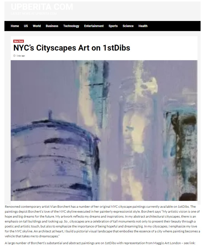 ViansArtCorner's tweet image. Very nice to see my #art #NYC #nycskyline #cityscapes in the #news in Upberita.com Link: upberita.com/new-york/nycs-… - The paintings r available in #1stdibs w/ Maggio Art at this link: 1stdibs.com/creators/vian-… - #artnews #abstractart #nycart #nyc #1stdibs #artlovers #decor