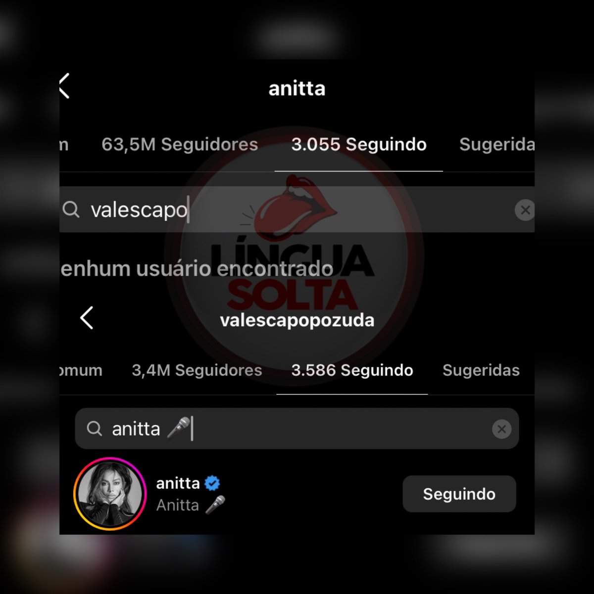 porlinguasolta's tweet photo. A @Anitta não segue a @ValescaOficial e já lançaram pré save de #proibidao . Faltou assessoria aí hein !! https://t.co/qShEroelQl