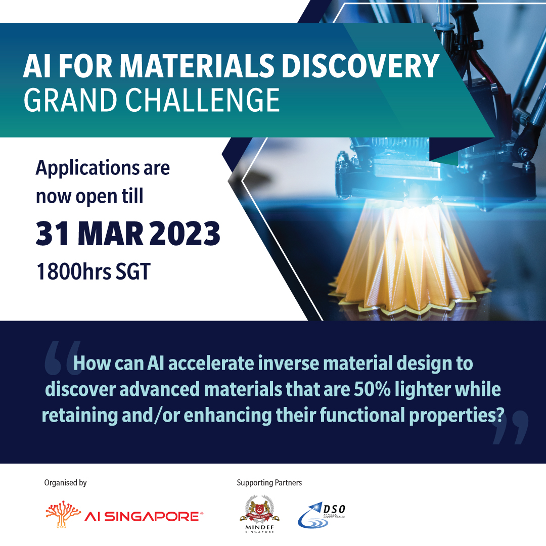 AISG recently conducted grant call briefings for the AI for Materials Discovery and Robust AI Grand Challenges. The workshop materials (recording, slides and Q&amp;As) are now available for download. 

aisingapore.org/technology/ai-…
aisingapore.org/technology/rob…