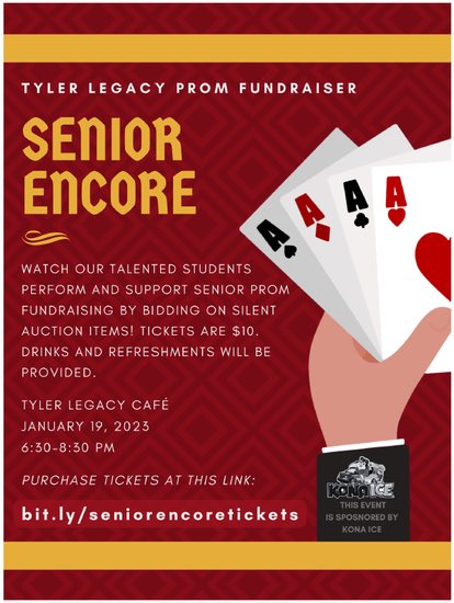 Tyler Legacy seniors are putting in some work to raise money for their prom. If you can’t come enjoy their show, there’s a way to donate. Click this link for tickets and donations: bit.ly/seniorencoreti…