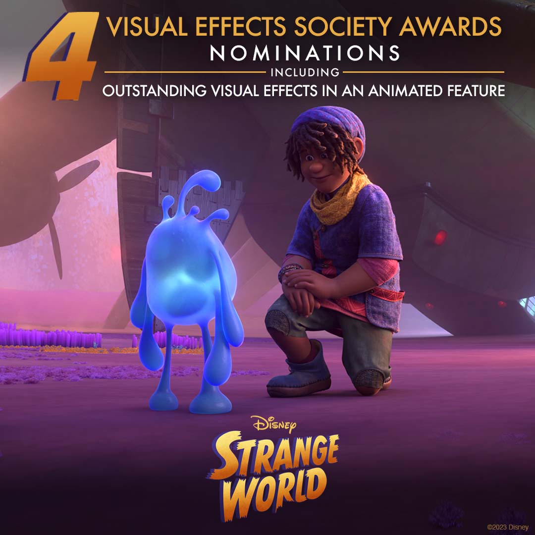 Congratulations to the team behind #StrangeWorld on their four #VESAwards nominations including Outstanding Visual Effects in an Animated Feature!