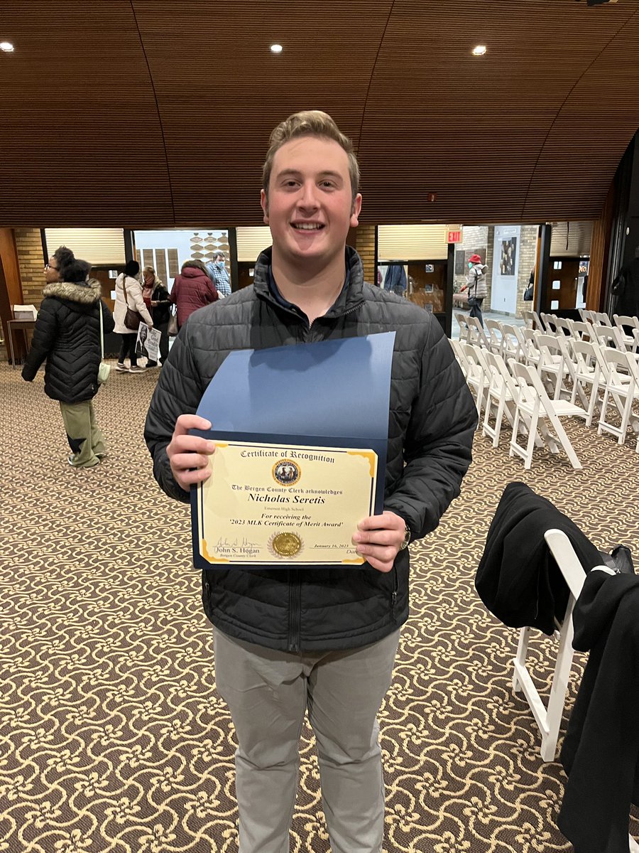 ejshscounseling's tweet image. Congratulations Nicholas Seretis on being recognized this Monday, January 16th. Nick was the recipient of the Dr. Martin Luther King Jr. Youth Merit Award.