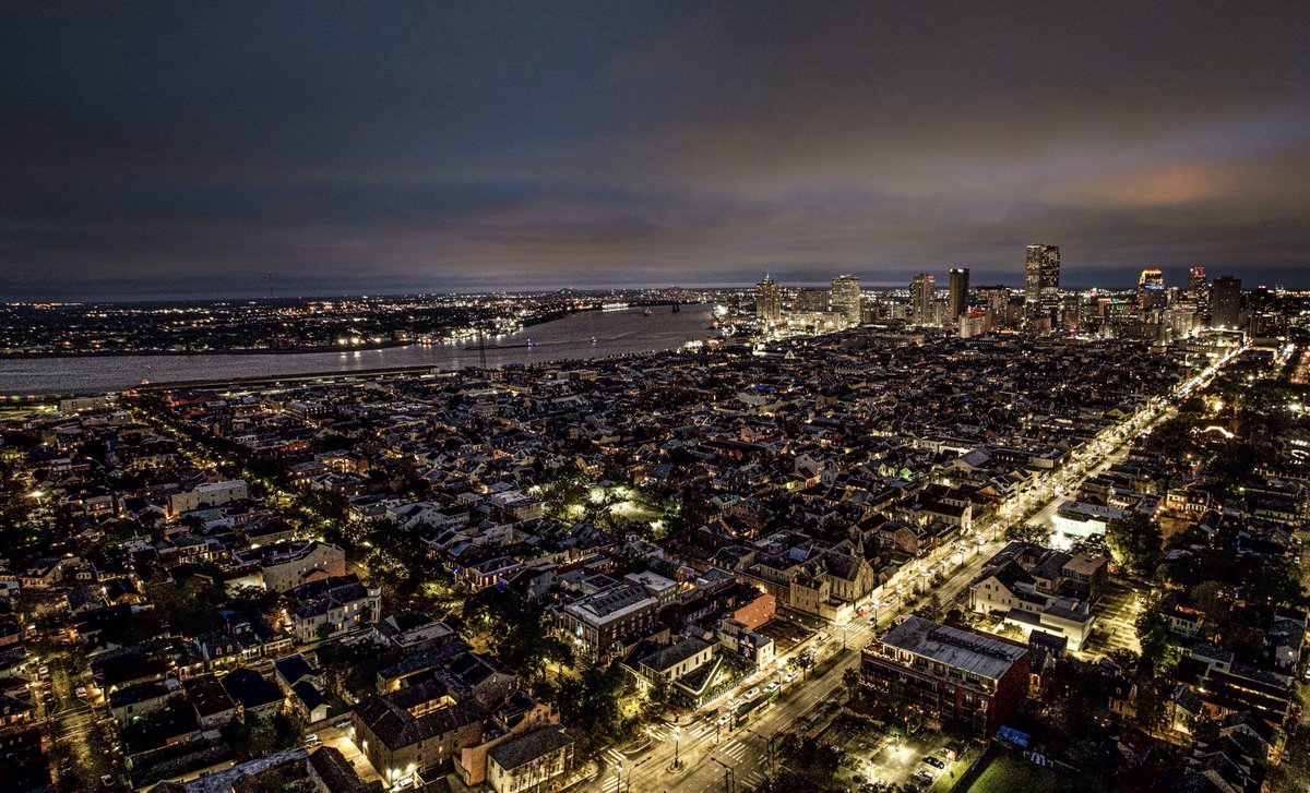 marcorasi1960's tweet photo. The whole French Quarter at night, New Orleans https://t.co/cUTEFySBEv