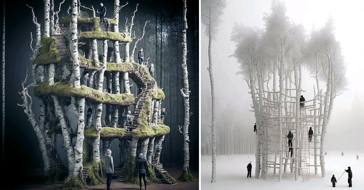 terrinakamura's tweet image. Ulf Mejergren contorts forests into playgrounds &amp;amp; labyrinths using AI bit.ly/3H9U96W #ai #aiart #AIinstallation #labyrinths #Forestscapes by @designboom