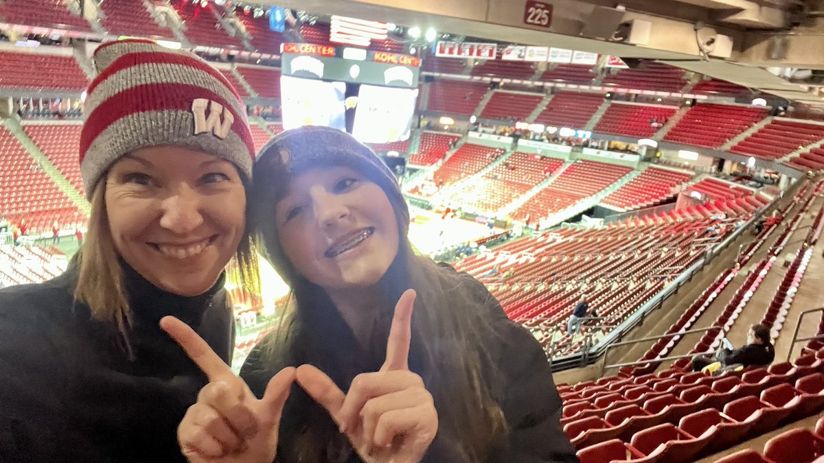 sjzep's tweet photo. Here early for Chloe’s first Kohl Center bball game! 

#OnWisconsin #section225 #GoBadgers https://t.co/46CcmNynt4